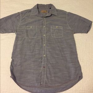 Vintage Italia large button-down casual shirt blue